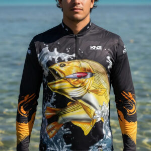 Camisa De Pesca King Dourado c/Proteção Solar UV50+ Queima de Estoque Promoção - Oferta na Shopee