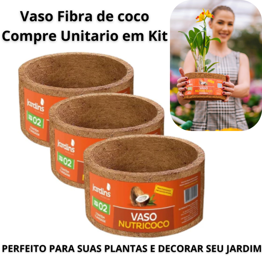 Vaso de Fibra de Coco 100% Natural Cachepo Ecologico Samambaias Orquídeas Plantas Ornamentais Vaso de Fibra de Coco 100% Natural Cachepo Ecologico Samambaias Orquídeas Plantas Ornamentais - Oferta na Shopee
