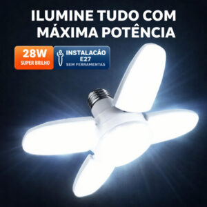 Lâmpada LED 28W/50W Pétalas Girassol Dobrável 6500K Super Branco Ajustável Bivolt - Oferta na Shopee
