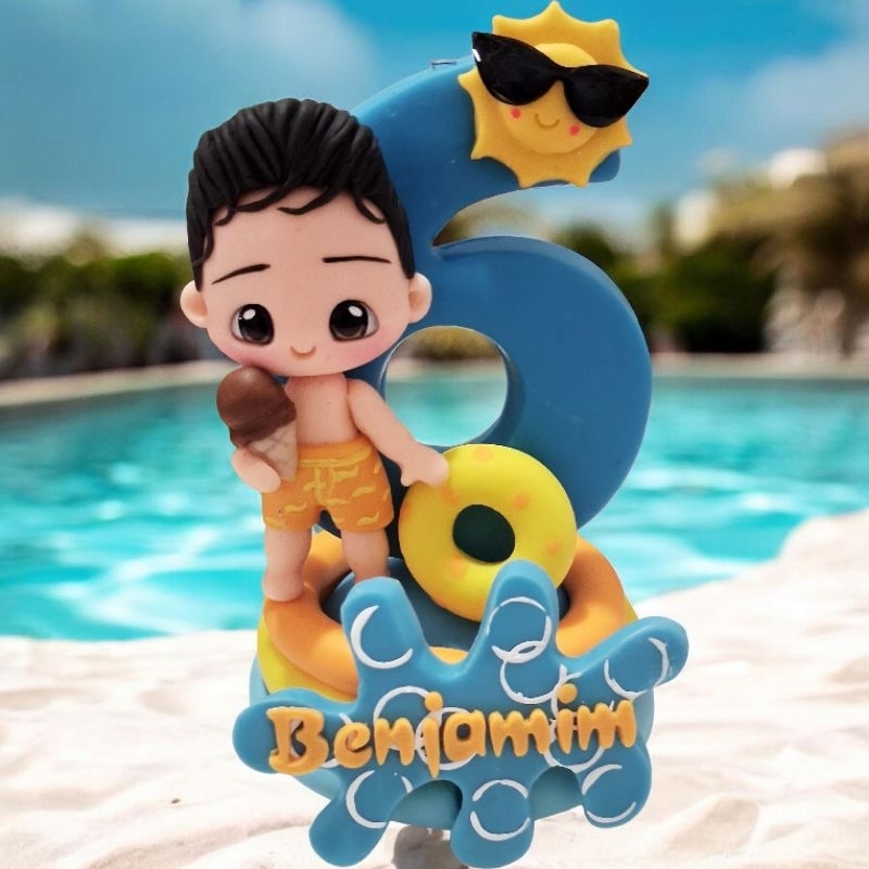 Vela de Biscuit Pool Party Para Meninos Vela de Biscuit Pool Party Para Meninos - Oferta na Shopee