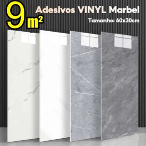 Até 9 m² Placa Marmore Adesiva Autocolante de Parede/Piso 60x30cm Lavável Antimofo PVC para Quarto Sala Cozinha Banheiro - Oferta na Shopee