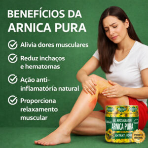 Gel Creme de Massagem Arnica Pura Extra Forte 200g - Rhenuks Para Dor Muscular