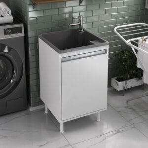 Tanque de Lavanderia 26L com Torneira de Bancada Exclusivo 100% MDF - Oferta na Shopee