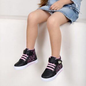 Tênis Infantil Menina Cano Alto Coração Confortável Blogueirinha - Oferta na Shopee