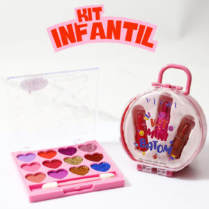 Kit Maquiagem Infantil Completo  Paleta + Mini Batons Divertidos | Presente Perfeito - Oferta na Shopee