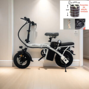 Bicicleta Elétrica Branca 48V Dobrável   Urbana Leve | Transporte Diário | Trabalho - Oferta na Shopee