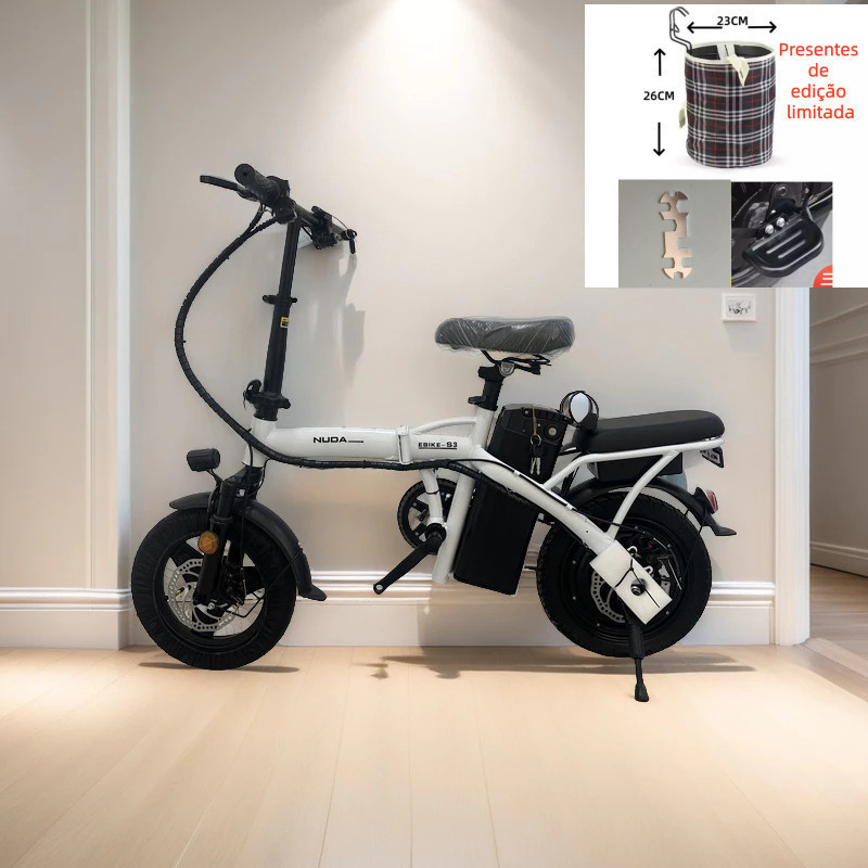 Bicicleta Elétrica Branca 48V Dobrável Urbana Leve | Transporte Diário | Trabalho Bicicleta Elétrica Branca 48V Dobrável Urbana Leve | Transporte Diário | Trabalho - Oferta na Shopee