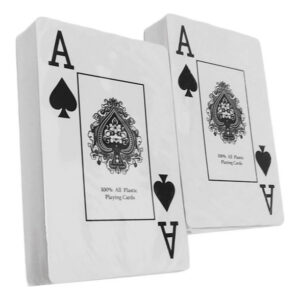 Estojo com 2 Baralhos 100% Plástico Resistente a água Jogos diversos Naipe Tradicionais VERSO DOLLAR - Oferta na Shopee