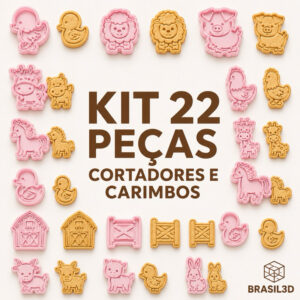 Kit Cortadores Fazendinha Confeitaria Bolacha Biscoito Criativo Divertido Infantil Tema Doce Cozinha - Oferta na Shopee