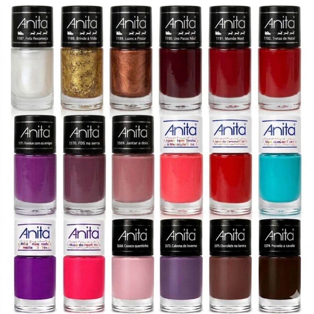Kit 18 Esmaltes Anita Coleções Lançamento Manicure Pedicure Atacado Kit 18 Esmaltes Anita Coleções Lançamento Manicure Pedicure Atacado - Oferta na Shopee