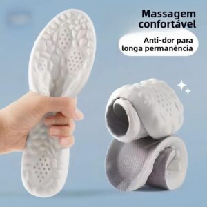 Palmilha 4D para tênis – látex com amortecimento e antiderrapante – respirável
