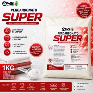 Percarbonato de Sódio Super 1kg Removedor de Manchas Sem Cloro Oxigênio Ativo Limpeza Profunda - Oferta na Shopee