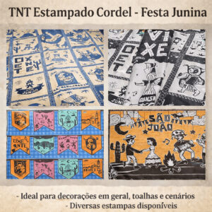 TNT Estampado Cordel Branco/Bege/Sertão - Painel (Tradição