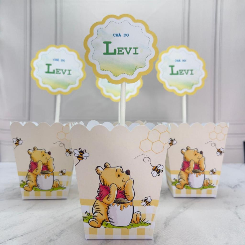 Centro de mesa decorativo para festa, enfeite de mesa ursinho pooh cachepot personalizado Centro de mesa decorativo para festa, enfeite de mesa ursinho pooh cachepot personalizado