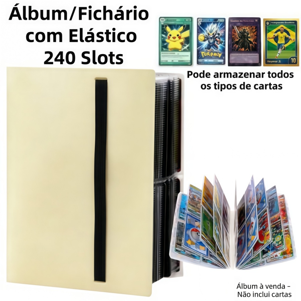 Álbum/Pasta 240 Slots – Cartas Yu-Gi-Oh! e Pokémon, Protege, Organiza e Perfeito para Colecionadores Álbum/Pasta 240 Slots – Cartas Yu-Gi-Oh! e Pokémon, Protege, Organiza e Perfeito para Colecionadores