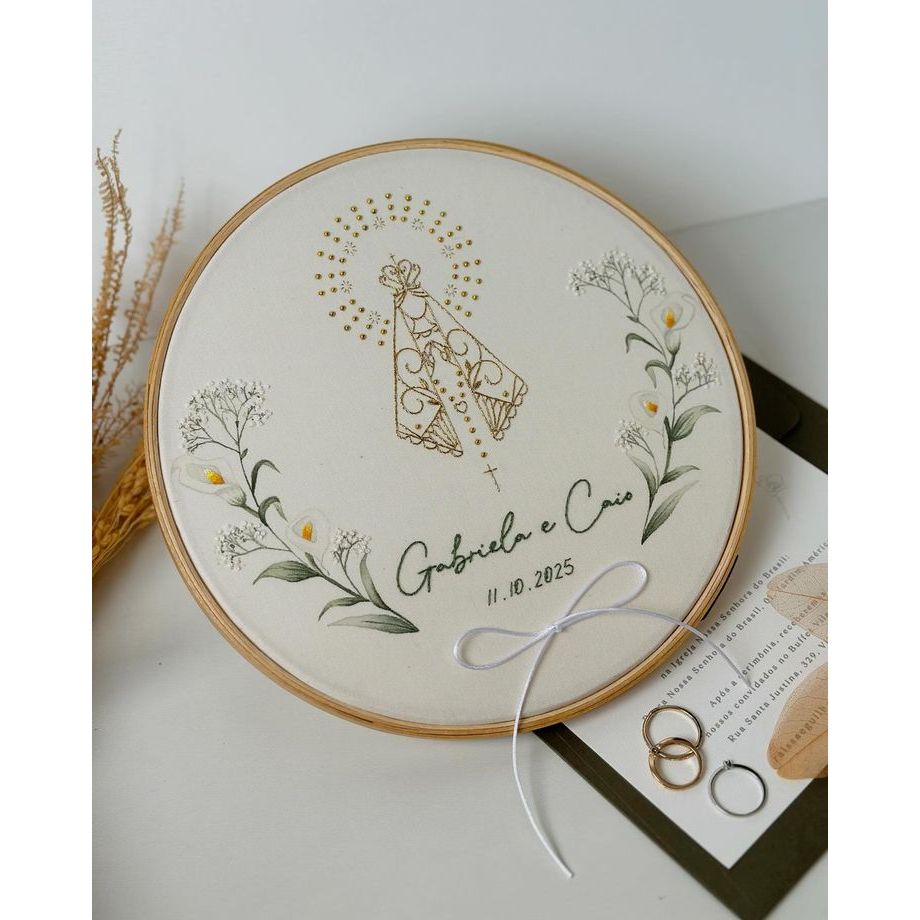 Porta Aliança para Casamento Cristão Mariazinha- Estampado Porta Aliança para Casamento Cristão Mariazinha- Estampado - Oferta na Shopee