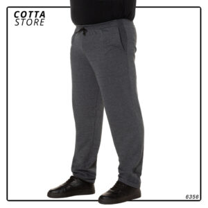 CALÇA MESCLA ESCURO PLUS SEM ESTAMPA COM TRES BOLSOS E BAINHA MOLETOM 6356 - Oferta na Shopee