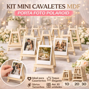 Kit Mini Cavalete MDF Porta Foto Polaroid Decoração Mesa Festa Casamento Lembrancinha - Oferta na Shopee