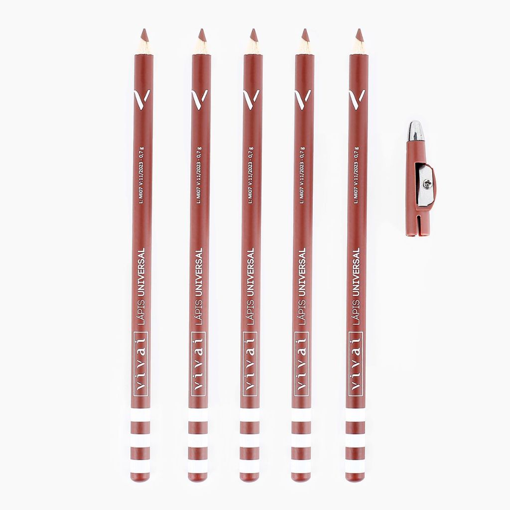 Kit 3 Lápis Sobrancelha Marrom Vivai Universal Com Apontador Preencher e Definir Kit 3 Lápis Sobrancelha Marrom Vivai Universal Com Apontador Preencher e Definir