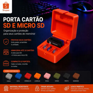 Porta Case Cartão De Memória Sd Micro Organizador - Oferta na Shopee