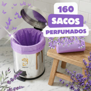 Kit 160 Sacos de lixo Perfumado Banheiro Lixinho Lavanda Chá Branco Diva Rosa - Oferta na Shopee