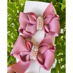 Laço infantil com perola cabelo presilha menina elegante delicado - Oferta na Shopee