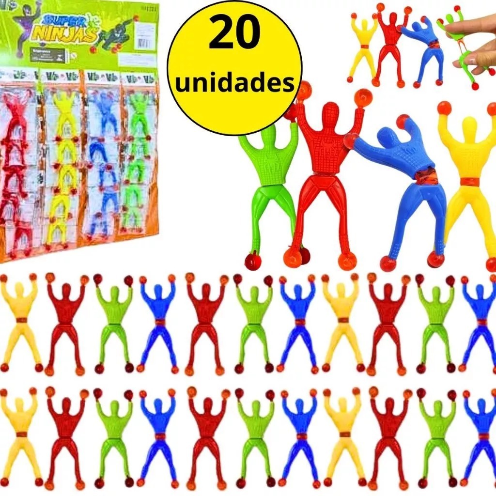 KIT 20 Super Ninja Boneco Gruda Parede Escala Vidro Brinquedo Lembrancinha Festa Infantil KIT 20 Super Ninja Boneco Gruda Parede Escala Vidro Brinquedo Lembrancinha Festa Infantil - Oferta na Shopee