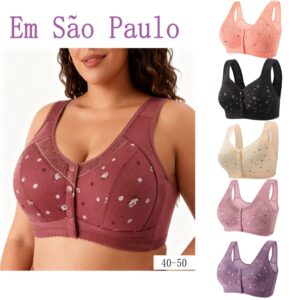 40-50 Tamanho popular Mais Colete De Meia-Idade E De Mães Idosas Estilo Frontal Fivela