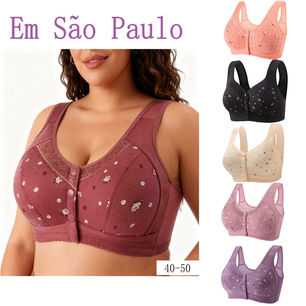 40-50 Tamanho popular Mais Colete De Meia-Idade E De Mães Idosas Estilo Frontal Fivela , Algodão Puro Sem Anel De 40-50 Tamanho popular Mais Colete De Meia-Idade E De Mães Idosas Estilo Frontal Fivela