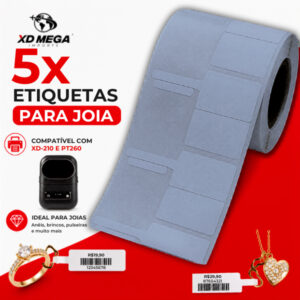 5 rolos etiqueta para Joias para XD-210 e PT260 Mini impressora 58mm (Não acompanha impressora) - Oferta na Shopee