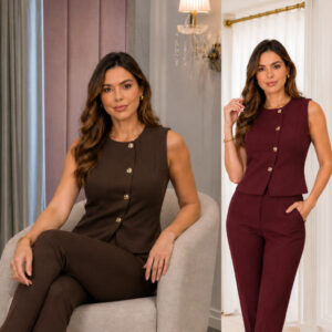 Conjunto feminino de alfaiataria elegante