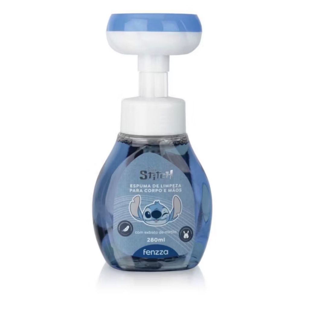 Espuma de Limpeza Stitch Fenzza 280ml Sabonete Líquido Corpo e Mãos Espuma de Limpeza Stitch Fenzza 280ml Sabonete Líquido Corpo e Mãos