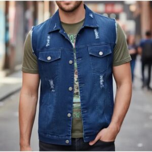 Colete Jeans Masculino Boxer Jeans - Oferta na Shopee