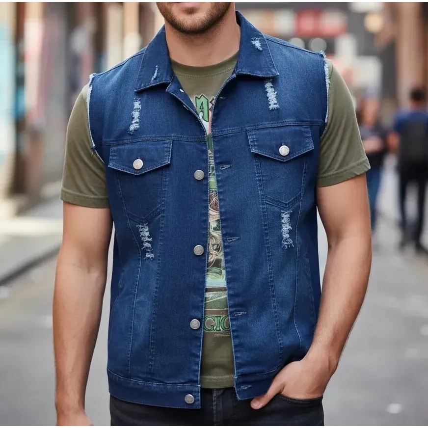 Colete Jeans Masculino Boxer Jeans Colete Jeans Masculino Boxer Jeans - Oferta na Shopee