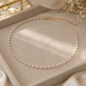 Colar Choker Pérolas Feminina Banhada a Ouro 18K  Dourada Elegante Delicada Ajustável Presente - Oferta na Shopee