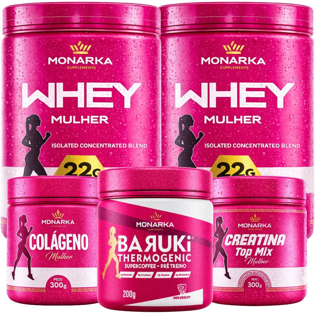 Kit Whey Protein Feminino 1kg + Creatina Topmix 300g + Colageno 300g + Termogenico Pré Treino 200g Kit Whey Protein Feminino 1kg + Creatina Topmix 300g + Colageno 300g + Termogenico Pré Treino 200g - Oferta na Shopee