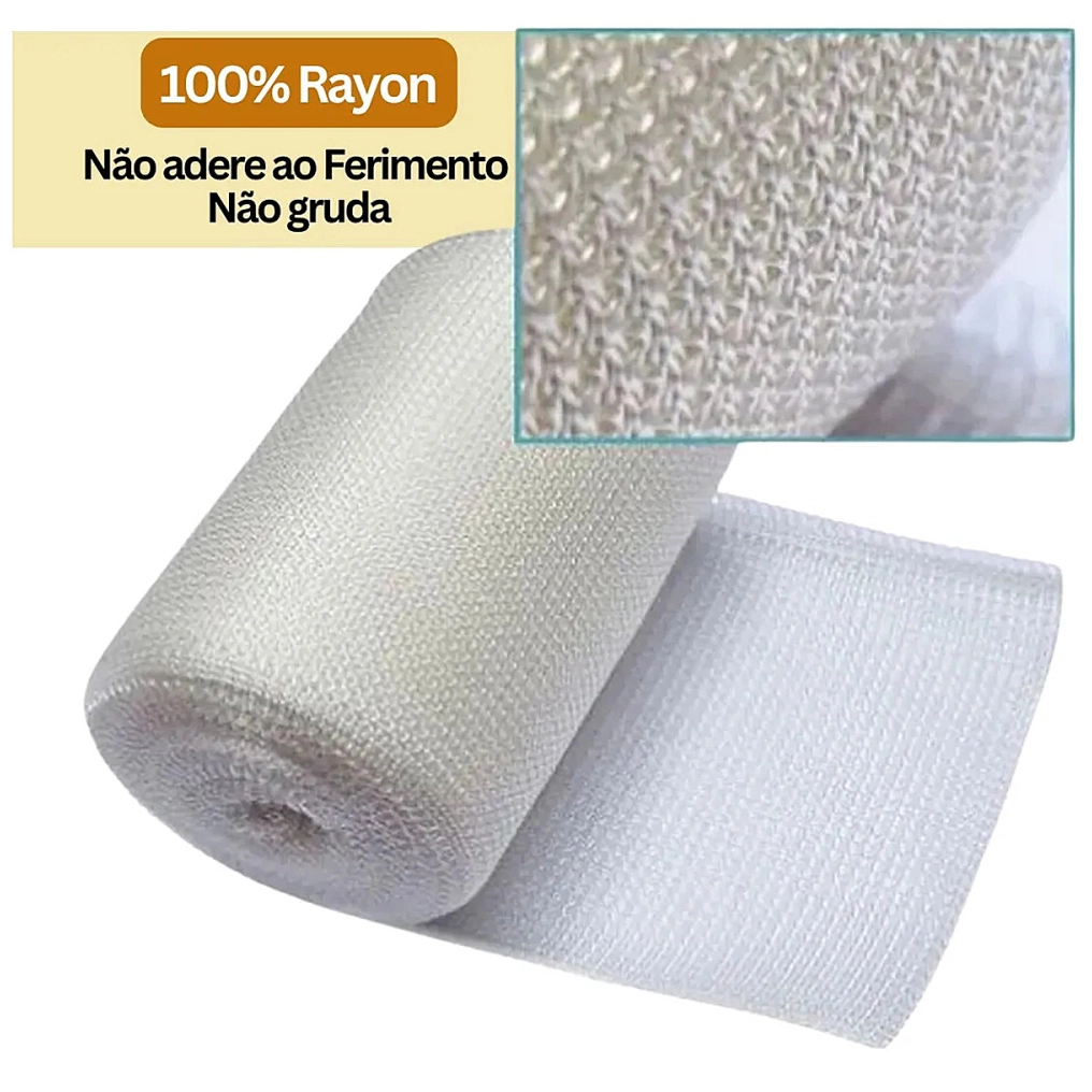 Atadura De Rayon Bandagem 7,5cm X 5mts Não Aderente Atadura De Rayon Bandagem 7,5cm X 5mts Não Aderente