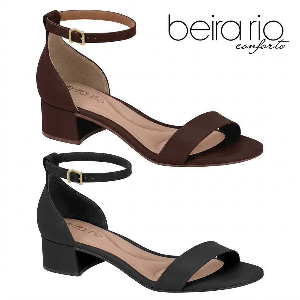 Sandália Salto Feminina Beira Rio Original Conforto Moderno Elegância Casual Festa 8345.650 Sandália Salto Feminina Beira Rio Original Conforto Moderno Elegância Casual Festa 8345.650