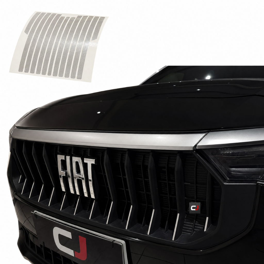 Kit Adesivos Grade Fastback 2026+ Cromado Estilo Abarth Kit Adesivos Grade Fastback 2026+ Cromado Estilo Abarth