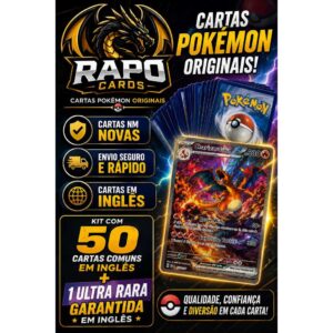 50 cartas comuns originais em inglês + 1 ex garantida em inglês - Oferta na Shopee