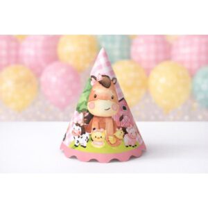 Chapéu de festa tema Fazendinha Azul / Rosa - Pronto Entrega. - Oferta na Shopee