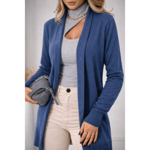 Casaco Cardigan De Frio Básico Longo Em Tricot Malha Fina - Oferta na Shopee