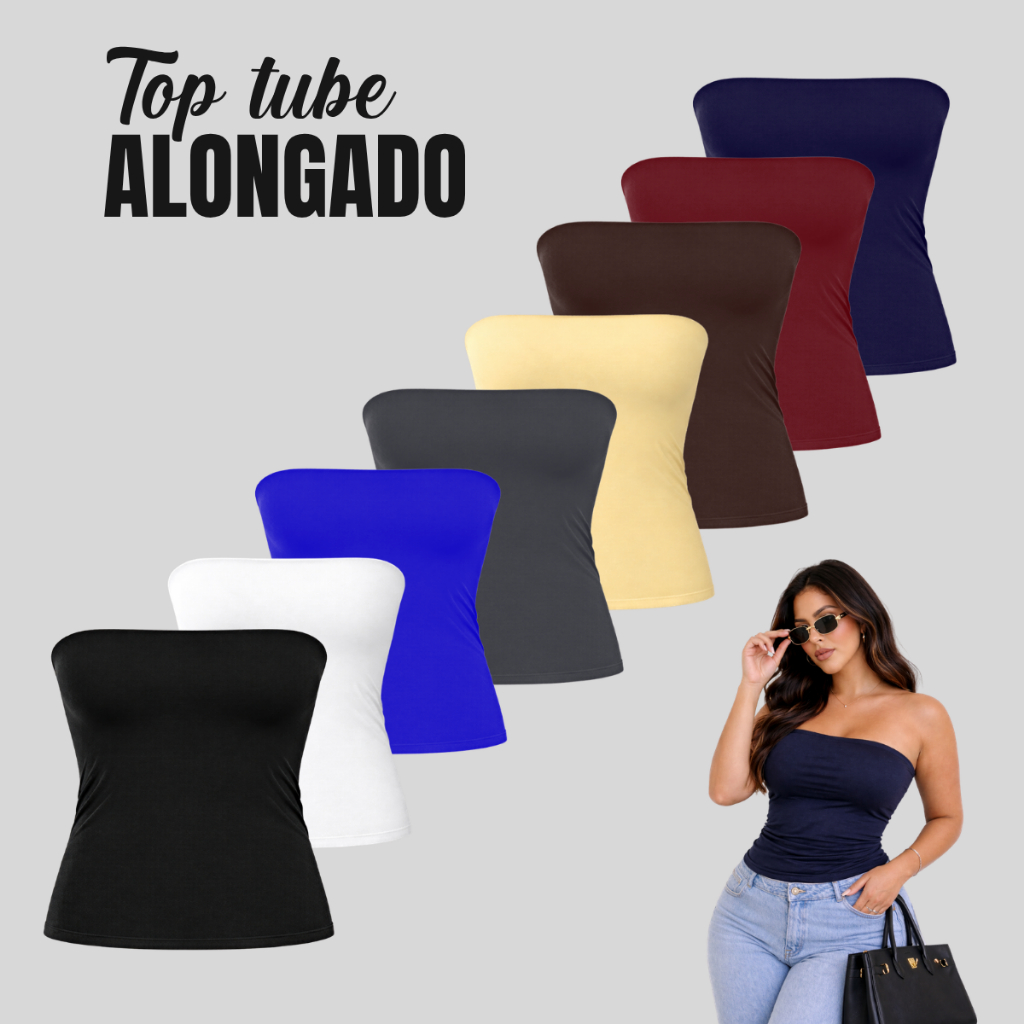 top tube ALONGADO blusa tubinho NÃO É CROPPED dupla camada na frente modela cintura suplex tomara que caia sem bojo top tube ALONGADO blusa tubinho NÃO É CROPPED dupla camada na frente modela cintura suplex tomara que caia sem bojo - Oferta na Shopee