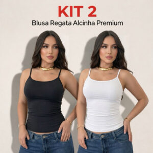 kit 2 Blusa Regata Alcinha Tube Verão Básica Casual com forro Suplex Poliamida - Oferta na Shopee