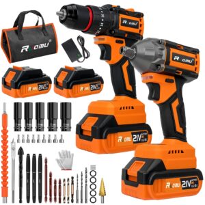 Furadeira parafusadeira+chave de impacto kit 21V 2 Bateria 520N.M Brushless - Oferta na Shopee