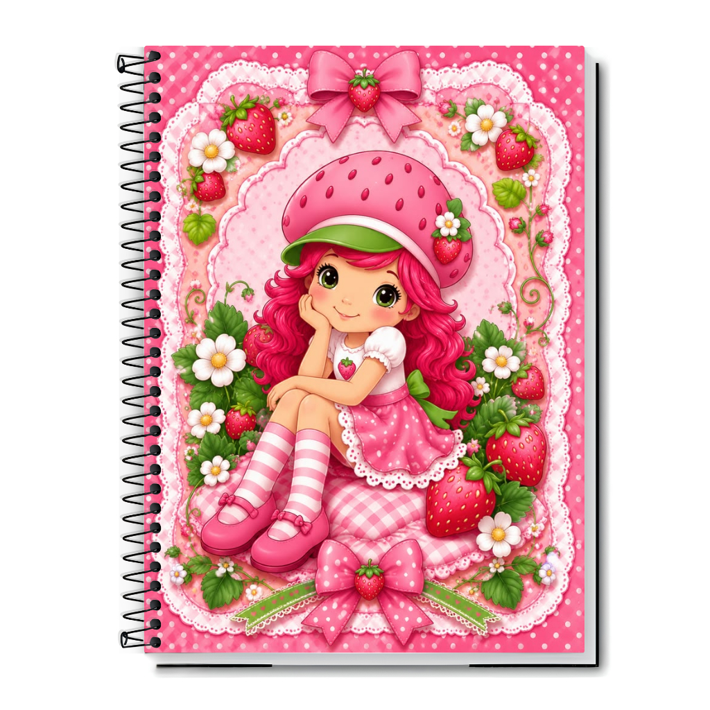 Caderno Universitário Moranguinho – Doçura, Cor e Magia em Cada Página Caderno Universitário Moranguinho – Doçura