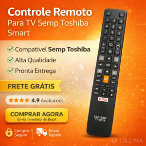 Controle Remoto Para Smart Tv Semp Toshiba Ct- 8518 32l2800 U7800 8518 - Oferta na Shopee