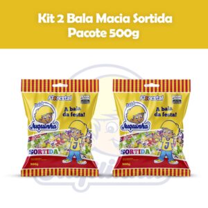 Kit 2 Balas Juquinha Sortidas 500g Pacotes de Balas Mastigáveis Sabor Frutas - Oferta na Shopee