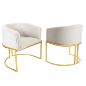 Kit 2 Poltronas De Base Ferro Dourada Cadeira Estrutura Meia Lua Tecido Veludo Para Salão Consultório Luxousa Luxo - Oferta na Shopee
