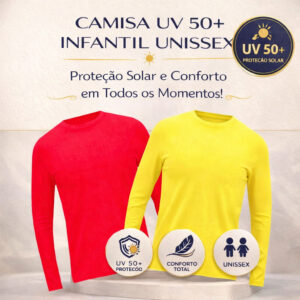 Camisa UV 50+ Infantil Unissex – Proteção Solar e Conforto em Todos os Momentos! - Oferta na Shopee